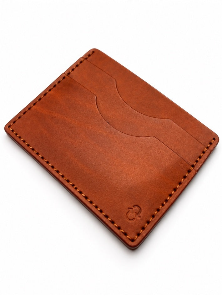 Porte-cartes NEEKROME en cuir cognac, vue arrière